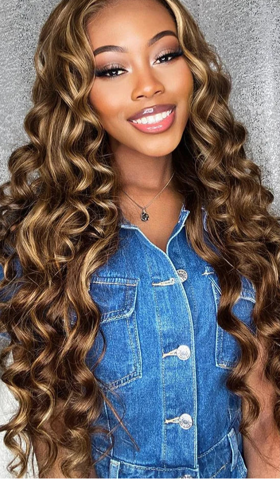 Premium Loose Deep Wave Human Hair Bundles – Ombre Colored, Natural, and Dye-Friendly