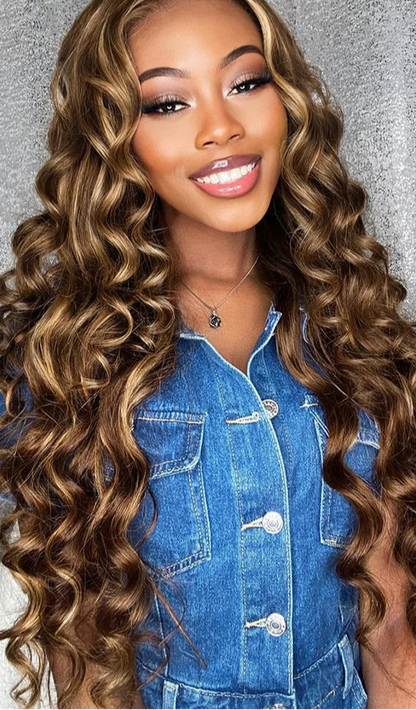 Premium Loose Deep Wave Human Hair Bundles – Ombre Colored, Natural, and Dye-Friendly