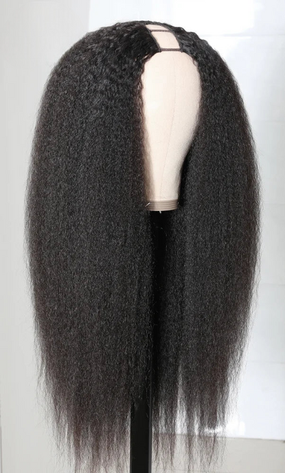 18-24 Inch Kinky Straight Hair Wig – Natural Texture & Dye-Friendly Versatility