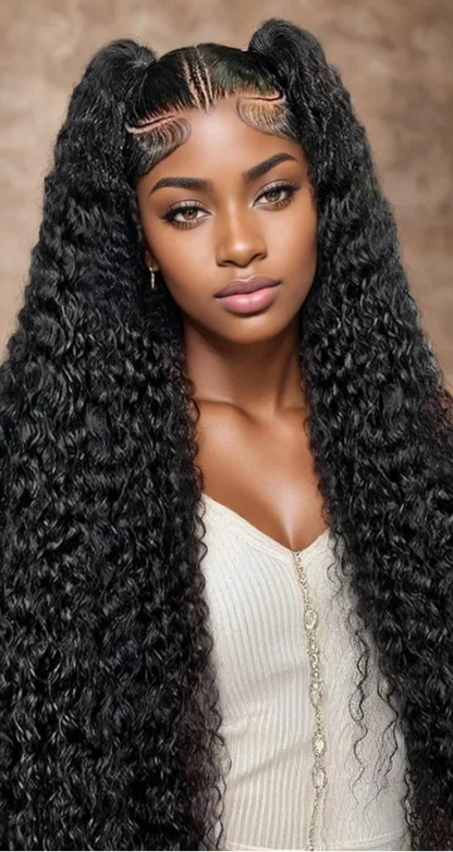 26-Inch Curly Lace Front Wig – Pre-Plucked Hairline, Transparent Lace, 180-200% Density