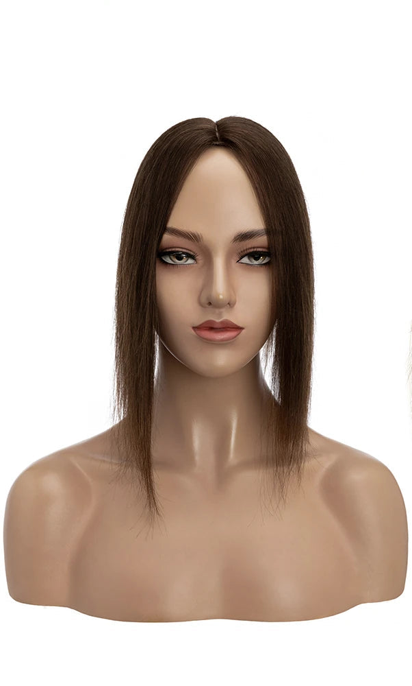Premium Human Hair Topper – Silk Base, Straight Texture, 13 Color Options