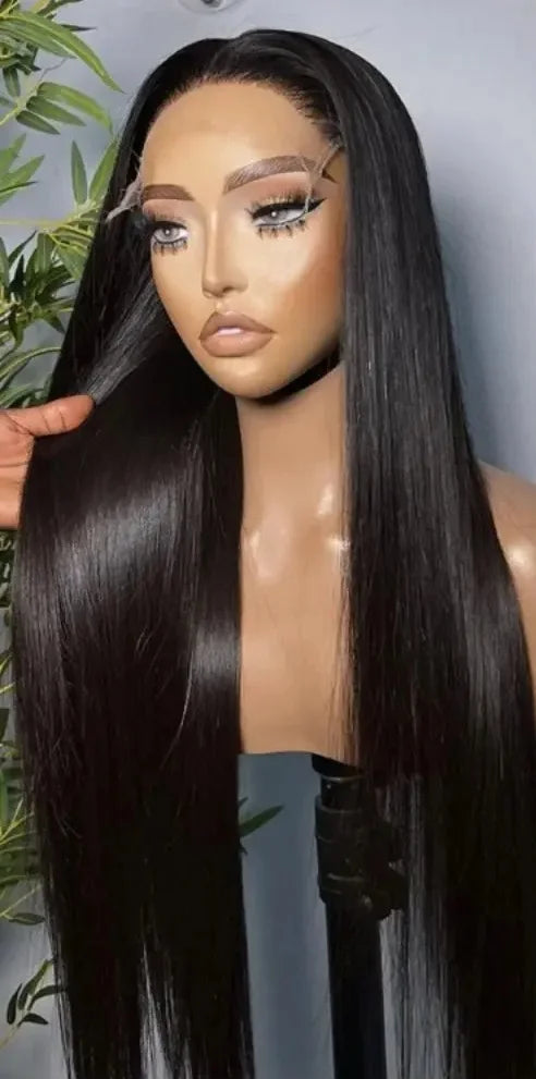 26-Inch Straight Virgin Hair 370 Lace Wig – Transparent Swiss Lace for Flawless Style