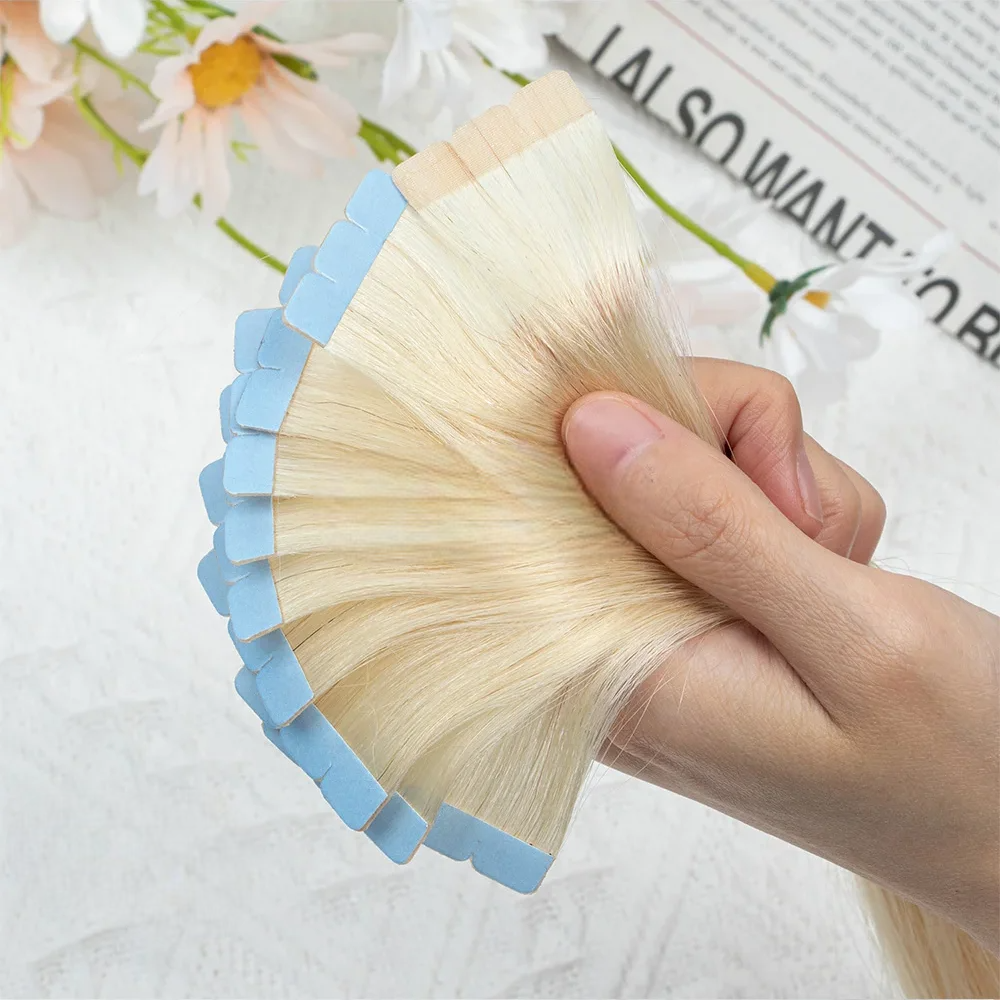Mini Tape Hair Extensions – 100% Natural Human Hair, Straight  Adhesive Extensions for Seamless Volume
