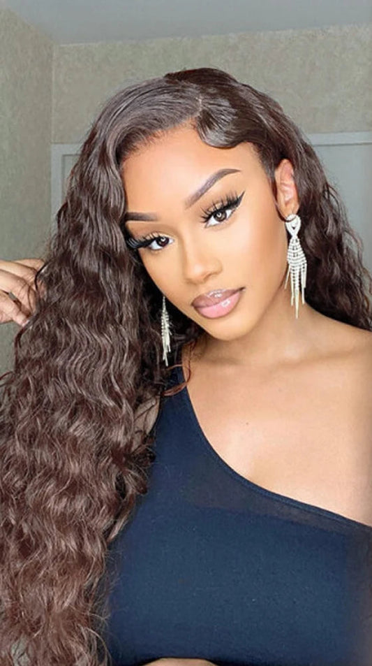Curly T-Part Glueless Synthetic Lace Wig – Natural Light Brown Lace for Daily Use