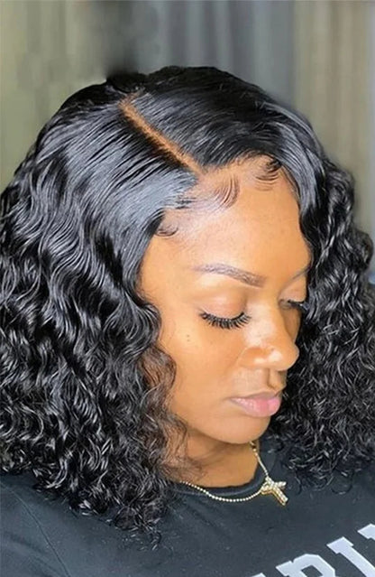 Short Deep Wave Hair Lace Front Wig – 13x4 Frontal & 4x4 Lace Closure