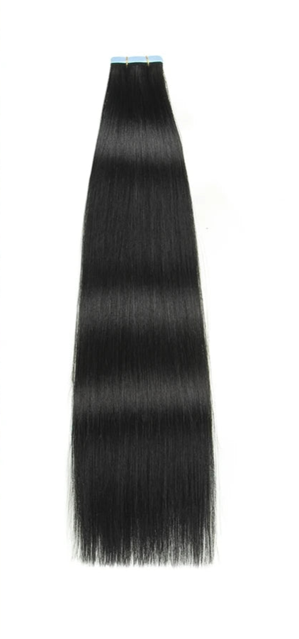 Tape-In Human Hair Extensions - 100% Natural Hair | Jet Black to Blonde & Piano Colors | Seamless & Lightweight