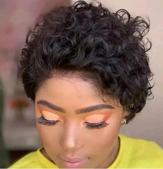 Short Curly Pixie Cut Lace Front Wig – Hair, 13x4 Transparent Swiss Lace