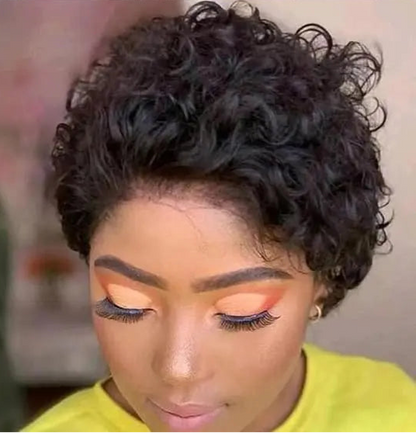 Short Curly Pixie Cut Lace Front Wig – Hair, 13x4 Transparent Swiss Lace
