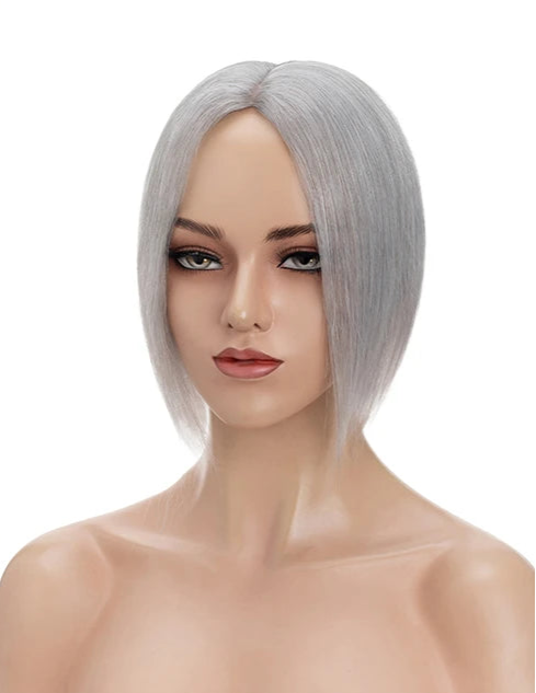 Silk Base Human Hair Toppers for Women – 100% Real Hair, Straight, Natural Volume