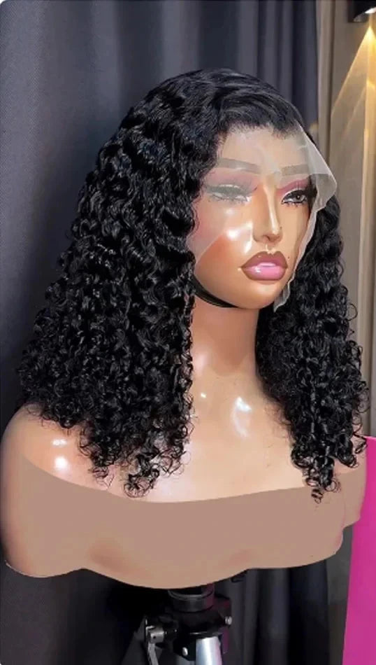 Deep Wave Vietnamese Remy Human Hair Lace Front Wig – 13x4 & 4x4 Frontal, Short Length (4-16 inches)