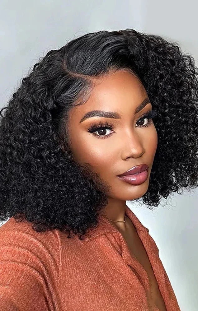 Jerry Curl Lace Front Wig – Lace Part & Lace Closure, Transparent Swiss Lace, Short Length (4-16 Inch)