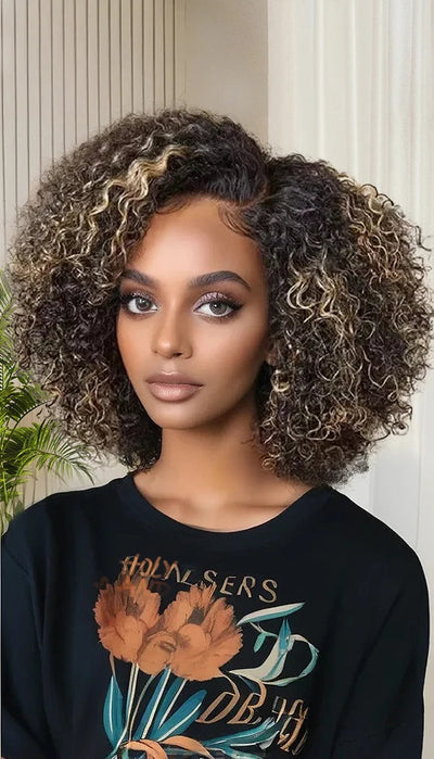 Short Deep Wave Wig – Brazilian Remy Hair with Transparent Lace (4-16 Inch)