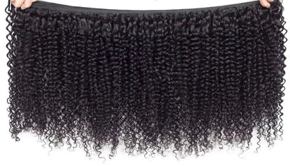 Kinky Curly Human Hair Weaving Extensions - Double Machine Weft, Permed, Suitable for Darker Colors