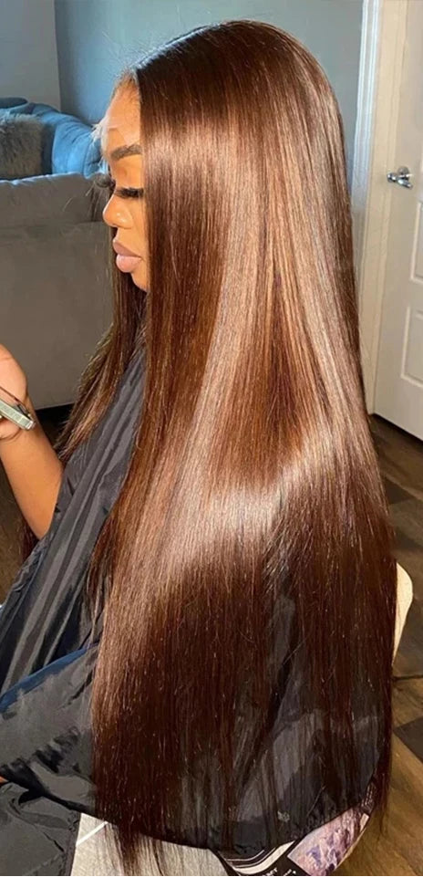 Brown Straight Hair Bundles with HD Lace Closure – Virgin Human Hair