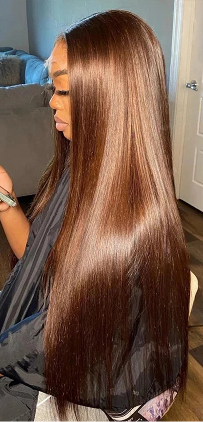 Brown Straight Hair Bundles with HD Lace Closure – Virgin Human Hair