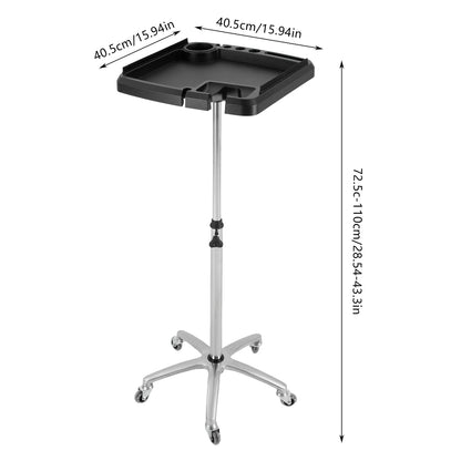 Adjustable Salon Trolley with Universal Wheels | Multi-Purpose Rolling Tray Cart for Professional Use