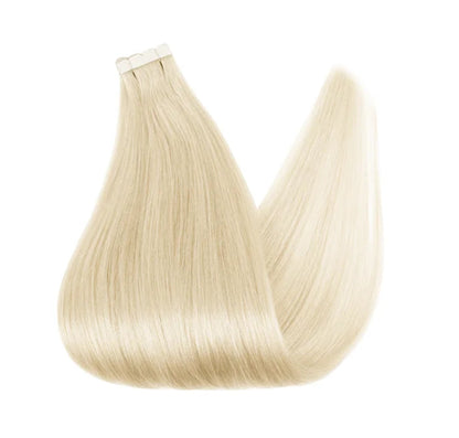 ZURIA Mini Tape-In Hair Extensions - 100% Human Hair, 12-24 Inch, 16 Pcs Straight Silky Extensions