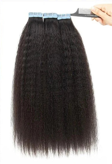 MRSHAIR Kinky Straight Tape-In Hair Extensions | 100% Human Hair | Natural, Reusable & Long-Lasting