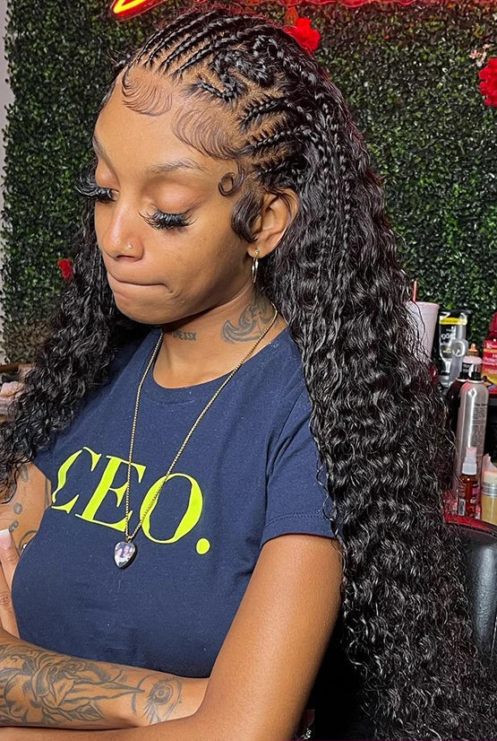 26+ Inch Deep Wave Human Hair Lace Front Wig – Pre-Plucked, 13x4 & 13x6 HD Lace