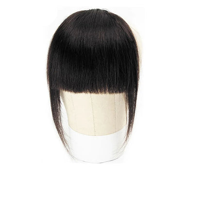 Isheeny 100% Natural Human Hair Clip-In Blunt Cut Bangs – Lightweight Fringe Extensions