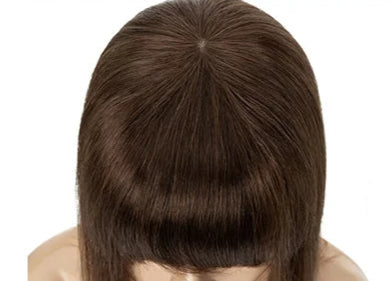 Lace Base Human Hair Toppers with Bangs – 10x12cm, Straight Texture, Natural Hairline
