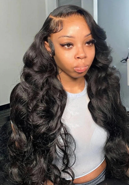 13x4 & 13x6 HD Lace Front Body Wave Human Hair Wig – Pre-Plucked Natural Hairline, 180%-200% Density, 26"+ Long, Premium Quality