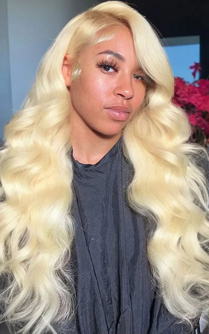 Le Mythe 613 Blonde Body Wave HD Lace Frontal Wig – Pre-Plucked, 26+ Inch, 100% Human Hair