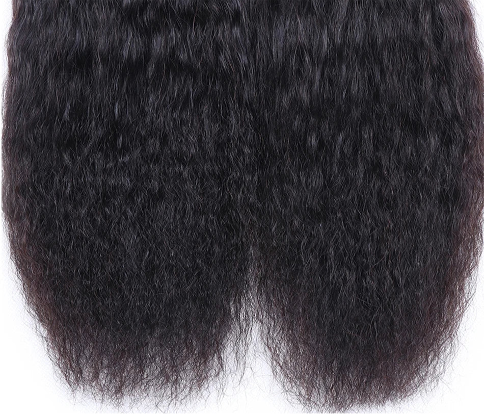 Kinky Straight Human Hair Bundles – 100% Natural, Machine Double Weft, Can Be Permed and Styled
