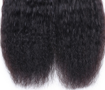 Kinky Straight Human Hair Bundles – 100% Natural, Machine Double Weft, Can Be Permed and Styled