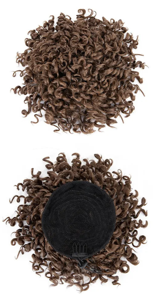 Curly Chignon Clip-In Bun – High-Quality Synthetic Fiber, 8-Inch, Tangle-Free, Available in Multiple Colors