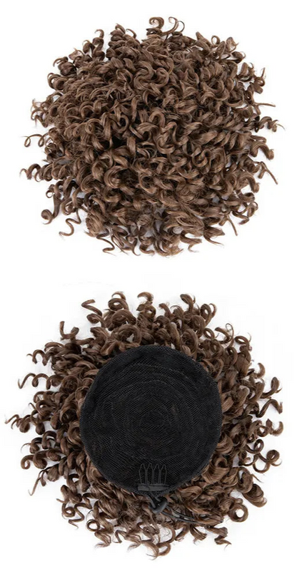 Curly Chignon Clip-In Bun – High-Quality Synthetic Fiber, 8-Inch, Tangle-Free, Available in Multiple Colors