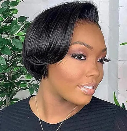 Straight 13x4 Lace Wig – 100% Human Hair, Short Length (4-16 Inches), Transparent Swiss Lace