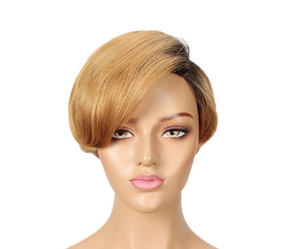 Short Real Hair Lace Wig – Hand-Woven Design for Women