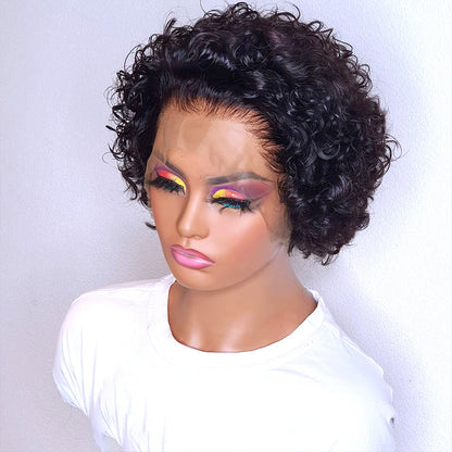 Short Real Hair Wig - Customizable Bangs, Dyeable, and Stylish Colors