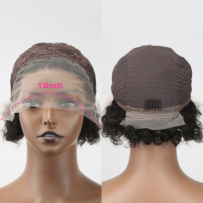 Short Real Hair Wig - Customizable Bangs, Dyeable, and Stylish Colors