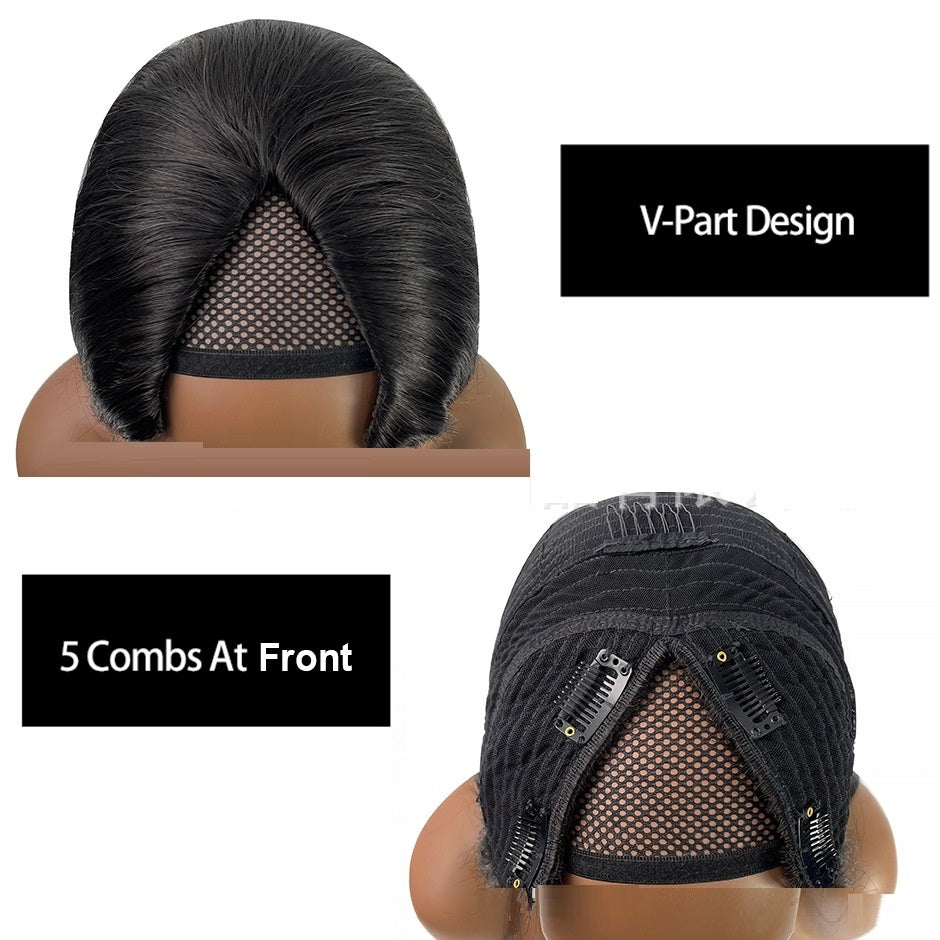 Sleek Yaki Straight Pure Human Wig – Lace-Free Design for a Seamless Look