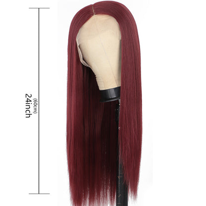 Star Fashion Long Straight Wig with Bangs – Vibrant Color Options for Ladies
