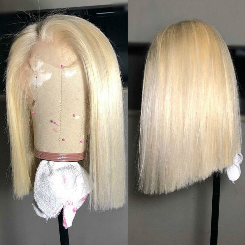 Stylish 14-Inch Lengthened Bob Wig for Ladies - Natural Look with 613# High-Temperature Fiber