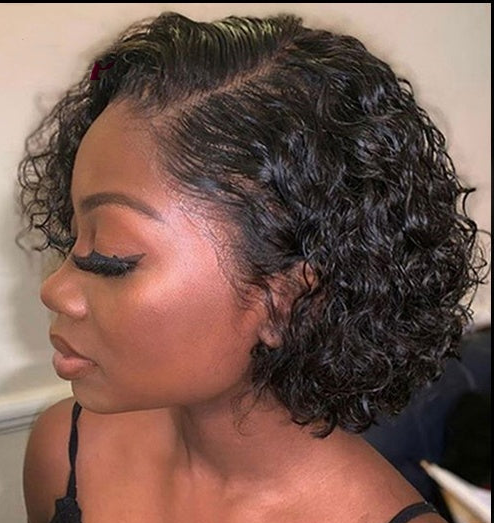 Sweet and Cute 13*4 Lace Human Hair Wig - Short Curly Styles in Vibrant Colors