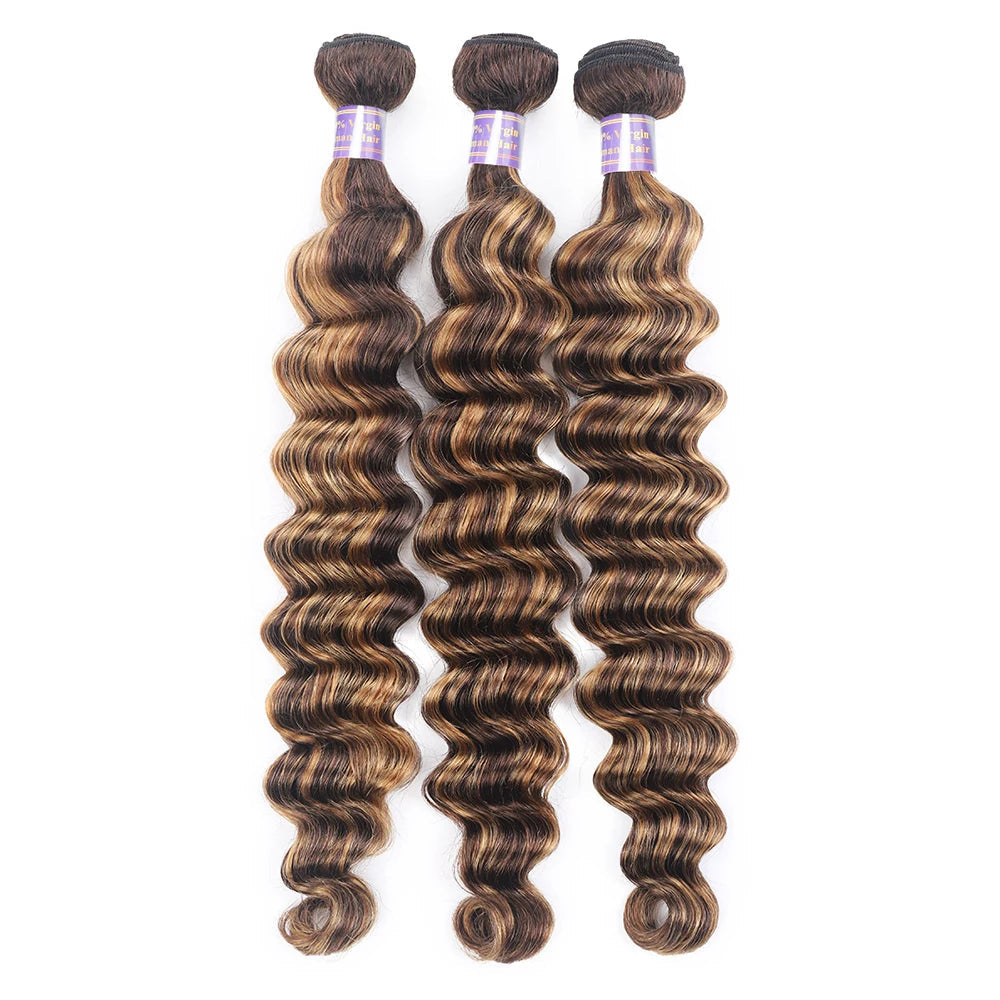 Premium Loose Deep Wave Human Hair Bundles – Ombre Colored, Natural, and Dye-Friendly