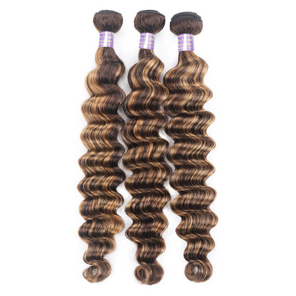 Premium Loose Deep Wave Human Hair Bundles – Ombre Colored, Natural, and Dye-Friendly