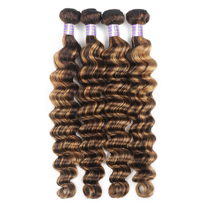 Premium Loose Deep Wave Human Hair Bundles – Ombre Colored, Natural, and Dye-Friendly
