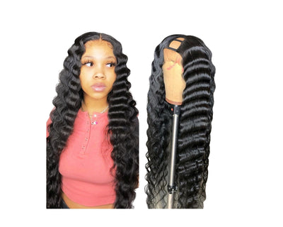 Beumax Loose Deep Wave Brazilian Remy Human Hair Wig - Natural Black, 10-30", 180%-200% Density