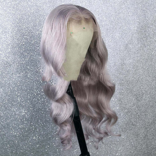 Wave Long Curly Synthetic Fiber Front Lace Wig – Han Si Material, Multiple Lengths