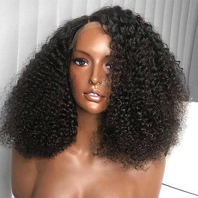 Premium Afro Kinky Curly 4x4 Lace Front Human Hair Wig – Natural, Customizable & Effortlessly Stylish