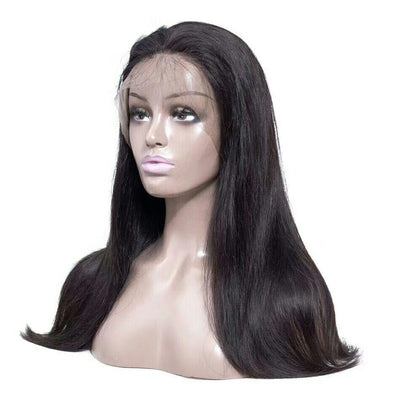 Beumax 13x6 HD Transparent Lace Front Wig - Natural Black Brazilian Human Hair, Straight, 180%-220% Density