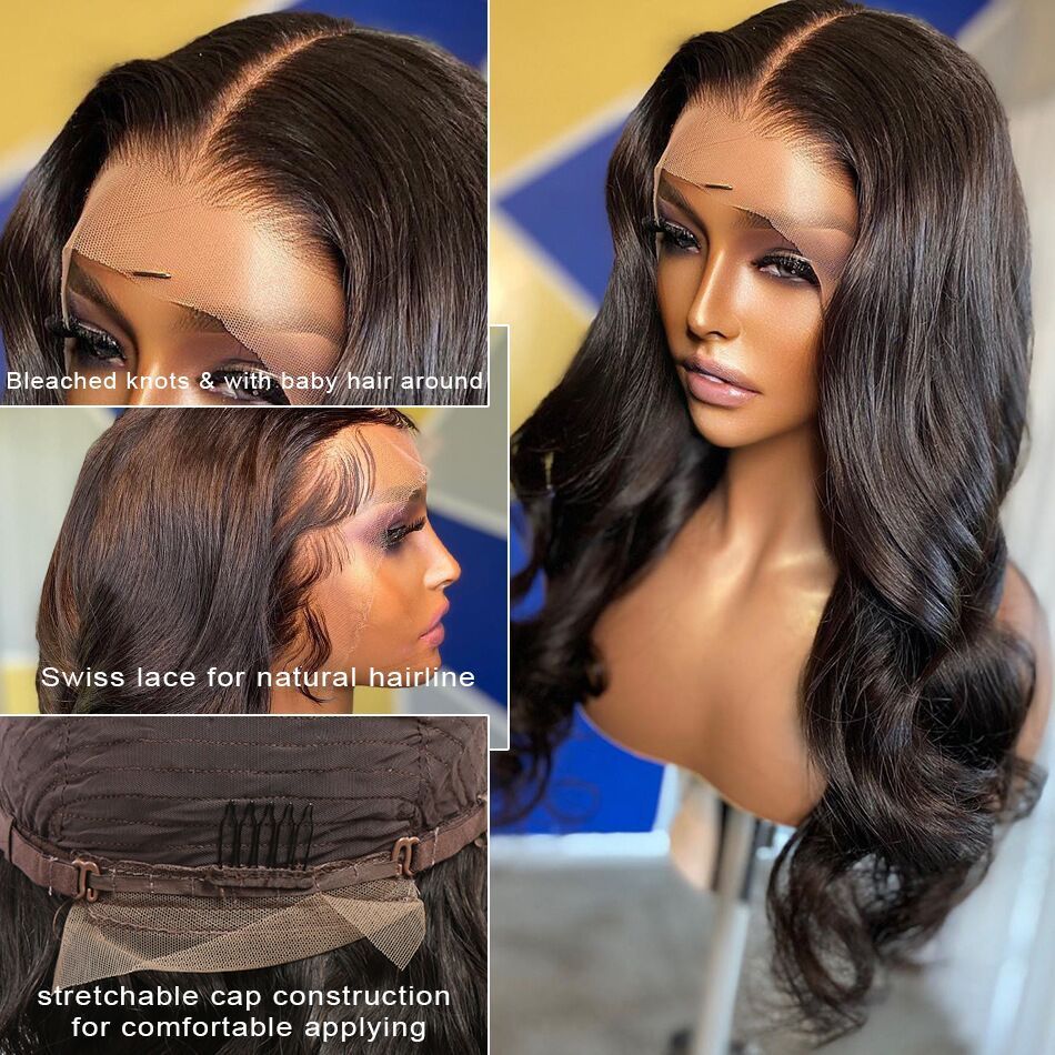 Women's Black Long Curly Wig – Front Lace Medium Part Hairstyle