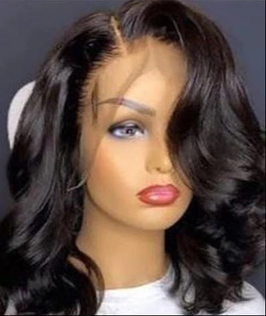 Women's Fashion Black Split Short Curly Synthetic Wig – Natural Look, High-Temperature Fiber
