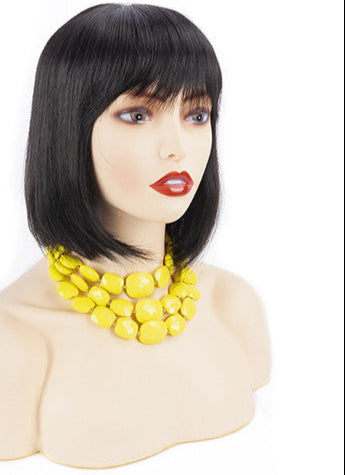 Women’s Hand-Cranked Wavy Hair Wig – Real Human Hair, Natural & Comfortable, Medium to Long Length