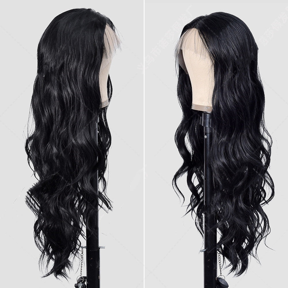 Women’s Long Curly Synthetic Fiber Wig – 26 Inch, High-Temperature Wire, Fashionable & Natural Look